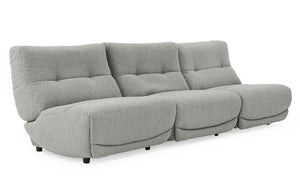 VIG Furniture Basil Modern Fabric Large Three-Seat Electric Recliner Set With Armless Design, Plush Foam Comfort Grey Sofa VGSX-BASIL-GRY-3PC