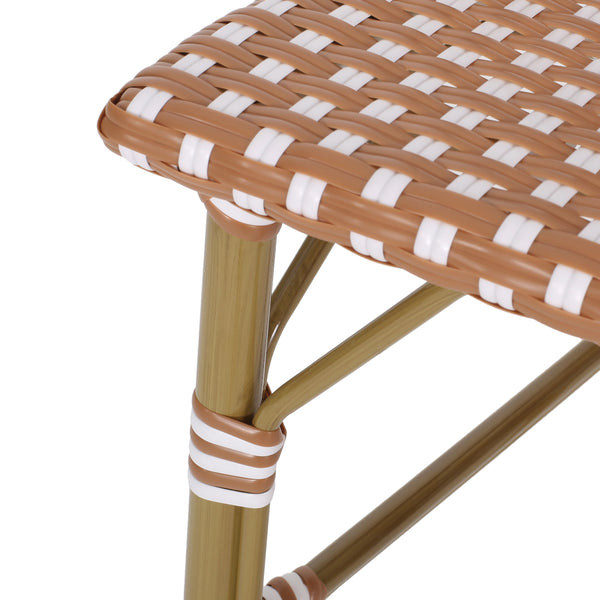 English Elm 29.5" Outdoor Pe Rattan Bistro Barstools Aluminum Frame All-weather Wicker Set of 2 71422.00RT