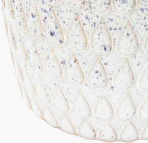 Surya Blackwell 18" Stylish Garden Stool - Elegant Ceramic Design For Outdoor Chic & Weather Resistance Top, White,Base, White Ceramic,Ceramic Baw-002