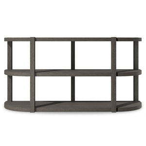 Bernhardt Bernhardt Prado Porcini Console Table — Rustic Modern 68"W Curved-Front Shelves, Solid Wood Finish 324910B