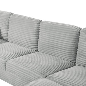 English Elm Sectional U-Shaped Sofa With Movable Ottoman & Side Storage Pockets - Stylish Comfort For Living Rooms N719S002080E-GIGA