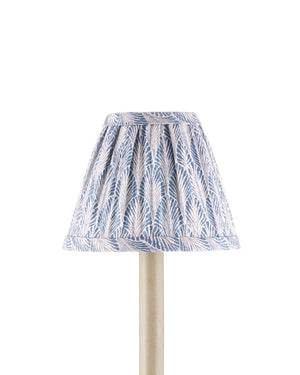 Currey & Company Plume Elegant Tapered Chandelier Shade With Fan-like Pattern By Lacefield Designs For Stunning Décor Blue Cotton 0900-0051-currey-company