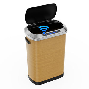 English Elm 50L Smart Sensor Trash Can with Silent Slow-Close Lid, 50L Stainless Steel Motion Bin for Kitchen W1550P154906