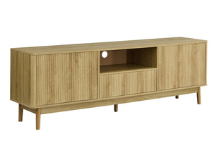 English Elm Tv Stand 72 Inch Media Console Laminate Finish Solid Wood Legs Cable Management Storage B2710P461911