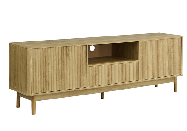 English Elm Tv Stand 72 Inch Media Console Laminate Finish Solid Wood Legs Cable Management Storage B2710P461911
