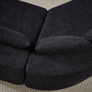 English Elm 106.3-inch Modular Chenille Sectional with Curved Ottomans for Modern Living Rooms W3505P383964
