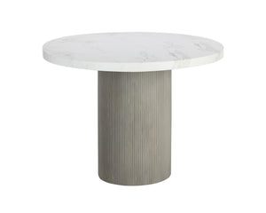 Sunpan Nicolette Dining Table – Contemporary Round Design with Unique Concrete Finish for Indoor and Outdoor Use Light Grey / Marble Look