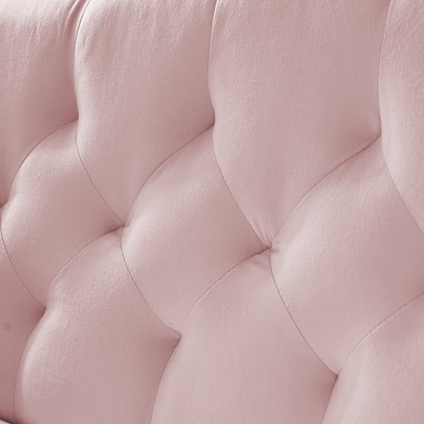 English Elm PINK Velvet 2-Seater Sofa with Gold Metal Legs, Plush Foam Seating, Solid Wood Frame, Elegant Design W588P165686