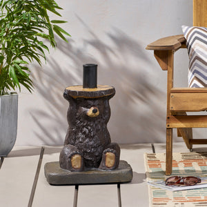 English Elm Christopher Knight Home® - BEAR Umbrella Base Dark Brown Concrete Resin Finish, Handcrafted Lightweight Design, No Assembly Needed 67766.00DBRN