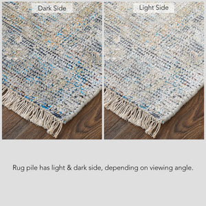 Feizy Rugs Caldwell Handwoven Wool And Viscose Area Rug – Transitional Bohemian Elegance For Any Space Blue,Gray,Tan Wool,Viscose 8798802fbgemlth00
