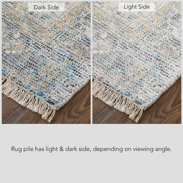 Feizy Rugs Caldwell Handwoven Wool And Viscose Area Rug – Transitional Bohemian Elegance For Any Space Blue,Gray,Tan Wool,Viscose 8798802fbgemlth00