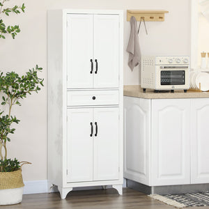 English Elm Homcom 67" Tall Freestanding Kitchen Pantry Cabinet With Adjustable Shelves & Drawer For Organized Storage W2225P229569