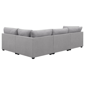 English Elm Lafayette Modular Sectional Sofa with Feather Down Cushions for Compact Living Rooms B062S01442