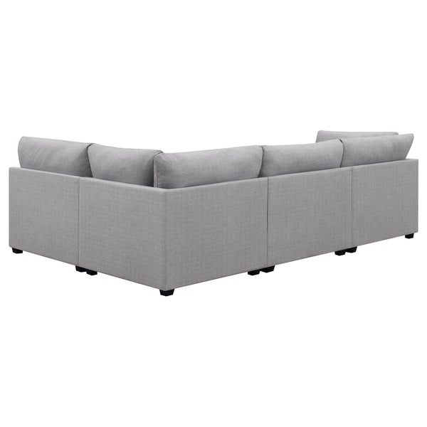 English Elm Lafayette Modular Sectional Sofa with Feather Down Cushions for Compact Living Rooms B062S01442