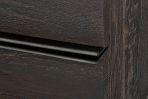 VIG Furniture Selma Dark Aged Oak Chest With Concrete Top, 5 Soft-Close Drawers, Black Iron Legs & Pulls VGEDBB08002