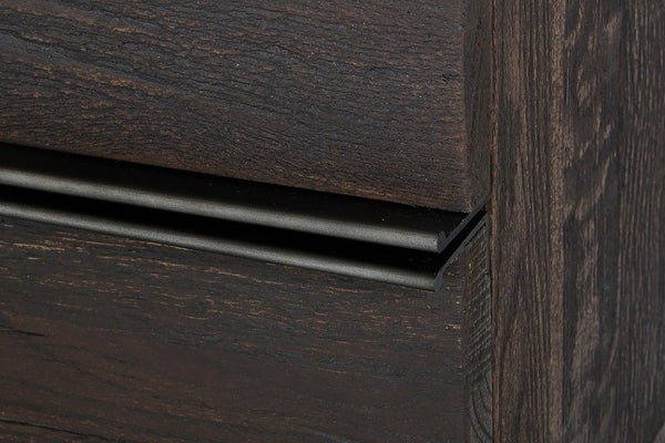 VIG Furniture Selma Dark Aged Oak Chest With Concrete Top, 5 Soft-Close Drawers, Black Iron Legs & Pulls VGEDBB08002