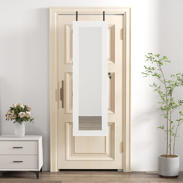 English Elm Solid Wood Wall Mounted Jewelry Armoire with Led Lighting and Full Length Mirror W2640P454224