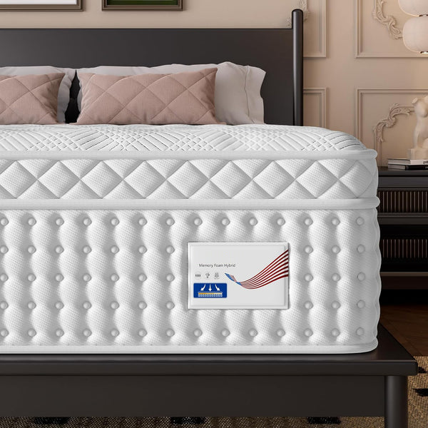 English Elm 12 Inch King Hybrid Mattress Gel Foam Pocket Springs Firm Support Cool Sleep B2716P415660