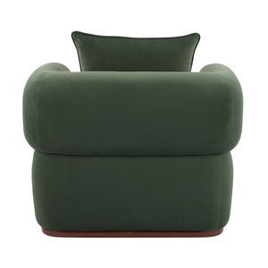 English Elm Bblythe Velvet Accent Chair Wrap Around Backrest Solid Wood Frame Cozy Reading Nook Sage N776P418607S