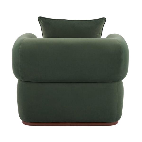 English Elm Bblythe Velvet Accent Chair Wrap Around Backrest Solid Wood Frame Cozy Reading Nook Sage N776P418607S