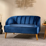 Christopher Knight Home® - Noble House - Amaia Mid-Century Modern Velvet Sofa with Seashell Backrest