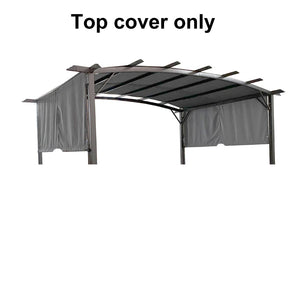 English Elm Universal Canopy Cover Replacement For 12X9 Ft Curved Pergola - Durable Grey Uv & Water Repellent W419P181611-GIGA