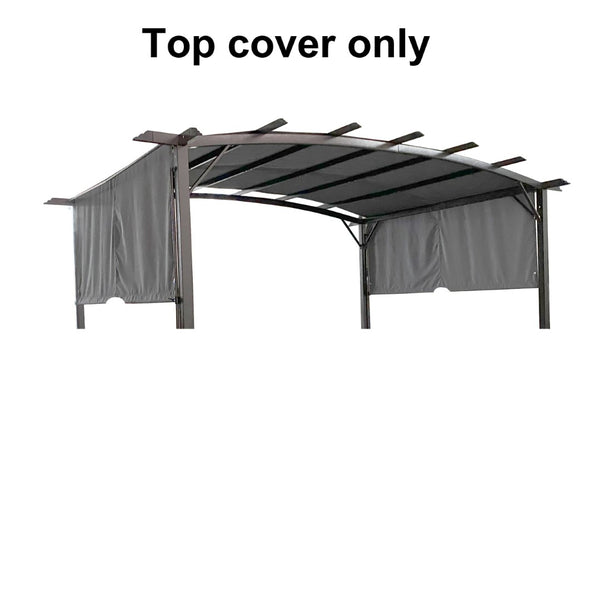 English Elm Universal Canopy Cover Replacement For 12X9 Ft Curved Pergola - Durable Grey Uv & Water Repellent W419P181611-GIGA