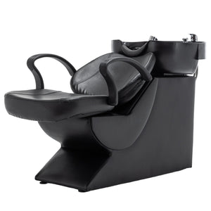 English Elm Shampoo Bowl Chair Set with Abs Basin Pu Leather Seat and Built in Side Storage W1422P453658