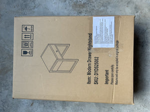 English Elm Modern Compact Nightstand with Drawer and Wood Knob, Minimalist MDF Bedside Table for Small Spaces White 24.8 L x 17.72 W x 5.12 H W808P298012