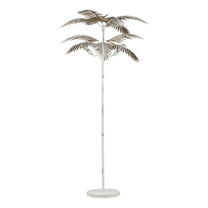 Crestview Collection 78.5"H Tropical Triple Light Metal Floor Lamp With Hand-finished Palm Fronds For Cozy Ambiance   Cvazer177