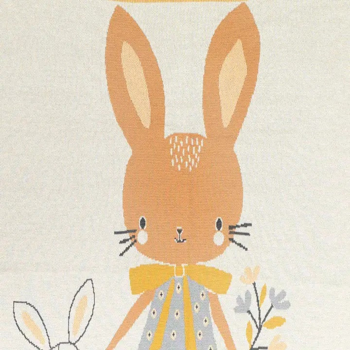 English Elm Cotton Playmat Whimsical Bunny Motif Cushioned Surface for Nursery and Playroom B346P400425