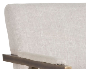 Sunpan VENTOUZ Dining Armchair – Beige Linen, Industrial Strength with Mid-Century Style for Versatile Spaces 102778
