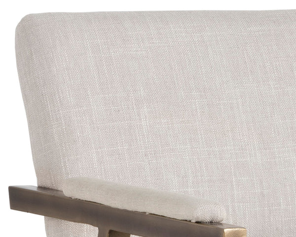 Sunpan VENTOUZ Dining Armchair – Beige Linen, Industrial Strength with Mid-Century Style for Versatile Spaces 102778