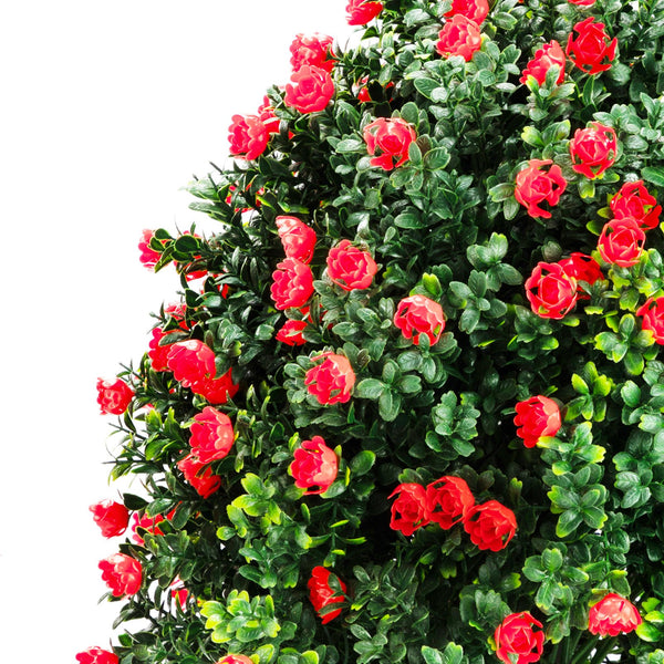 English Elm 2-pack Artificial Rose Topiary Ball Trees Uv Resistant Lifelike Blooms for Patio Entryway W2181P362938