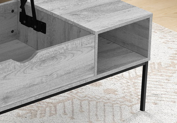 English Elm Coffee Coffee Table with Lift-Top and Hidden Storage, 42" Rectangular Wood-Look Surface & Metal Base Modern Appeal Grey 45 L x 24 W x 5 H B2710P219440