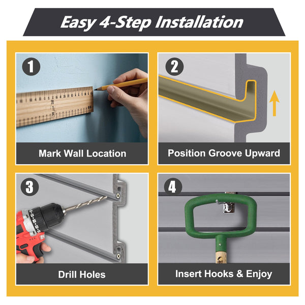 English Elm Heavy Duty Pvc Slatwall Garage Storage System Modular Wall Mounted Tool Organizer W1422P286710