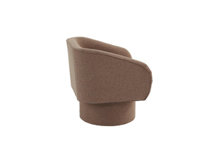 English Elm Classic Swivel Accent Chair with Linen-Like Upholstery, Modern Curved Design, Cozy Cushioning for Living Room Light Coffee 29 L x 20 W x 31 H B011P281855