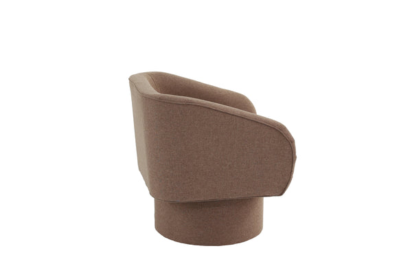 English Elm Classic Swivel Accent Chair with Linen-Like Upholstery, Modern Curved Design, Cozy Cushioning for Living Room Light Coffee 29 L x 20 W x 31 H B011P281855