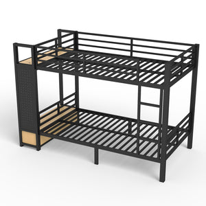English Elm Full Size Pine Loft Bed House Frame with Slide Bookshelves and Moon Star Rails W1580S00589