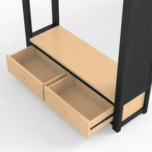 English Elm Full Size Pine Loft Bed House Frame with Slide Bookshelves and Moon Star Rails W1580S00590