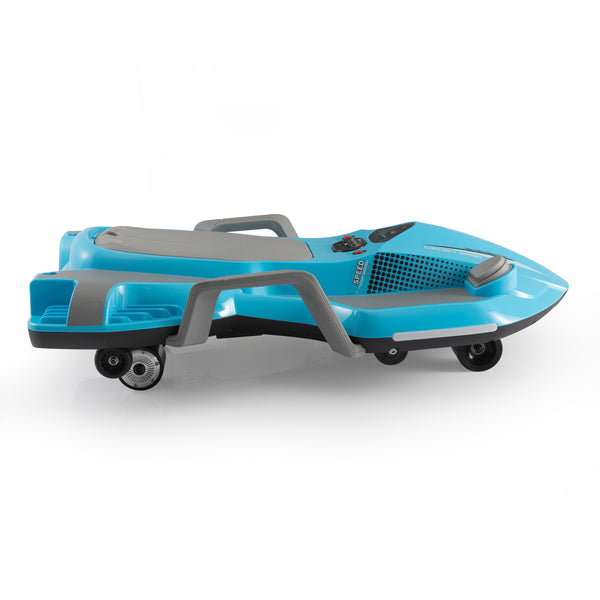 English Elm Electric Manta Ray Kids Ride on Racing Car with Built in Lights Music and Stable Wheels Blue W2181P202380