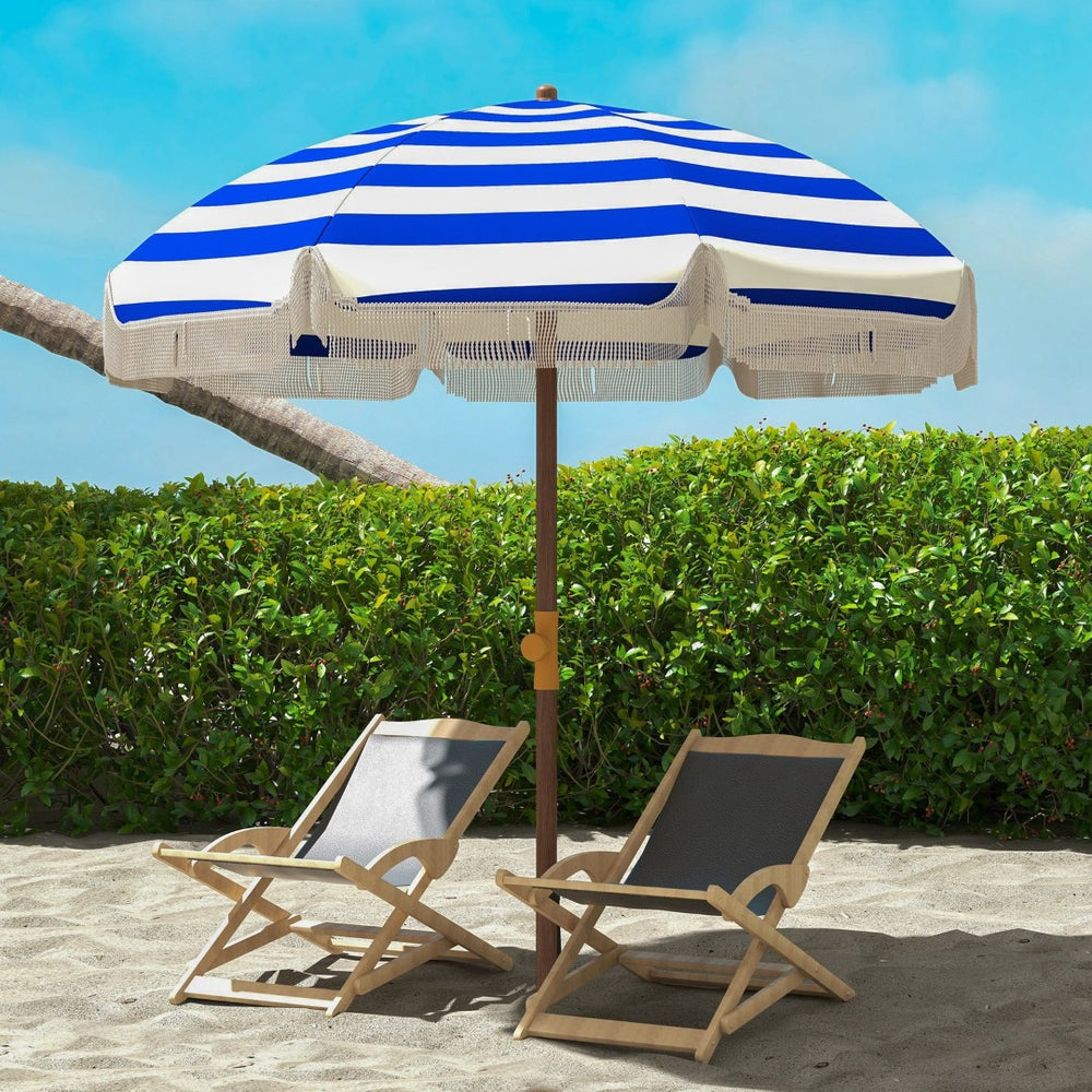 English Elm Outsunny 6.2' Portable Beach Umbrella With Uv 40+ Protection, Vented Canopy, Stylish Carry Bag W2225P174145-GIGA