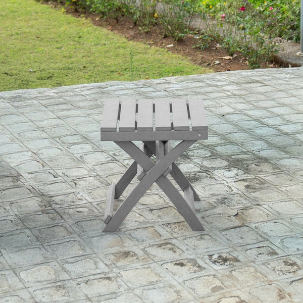 English Elm Seaview Recycled Hdpe Outdoor Folding Side Table Uv Resistant Patio Deck Use Gray B2745P409723