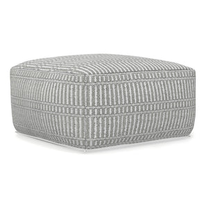 English Elm Safford Handwoven Geometric Square Pouf in Recycled Pet Yarn for Patio or Living Room B136P427591