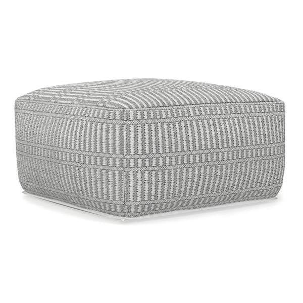 English Elm Safford Handwoven Geometric Square Pouf in Recycled Pet Yarn for Patio or Living Room B136P427591
