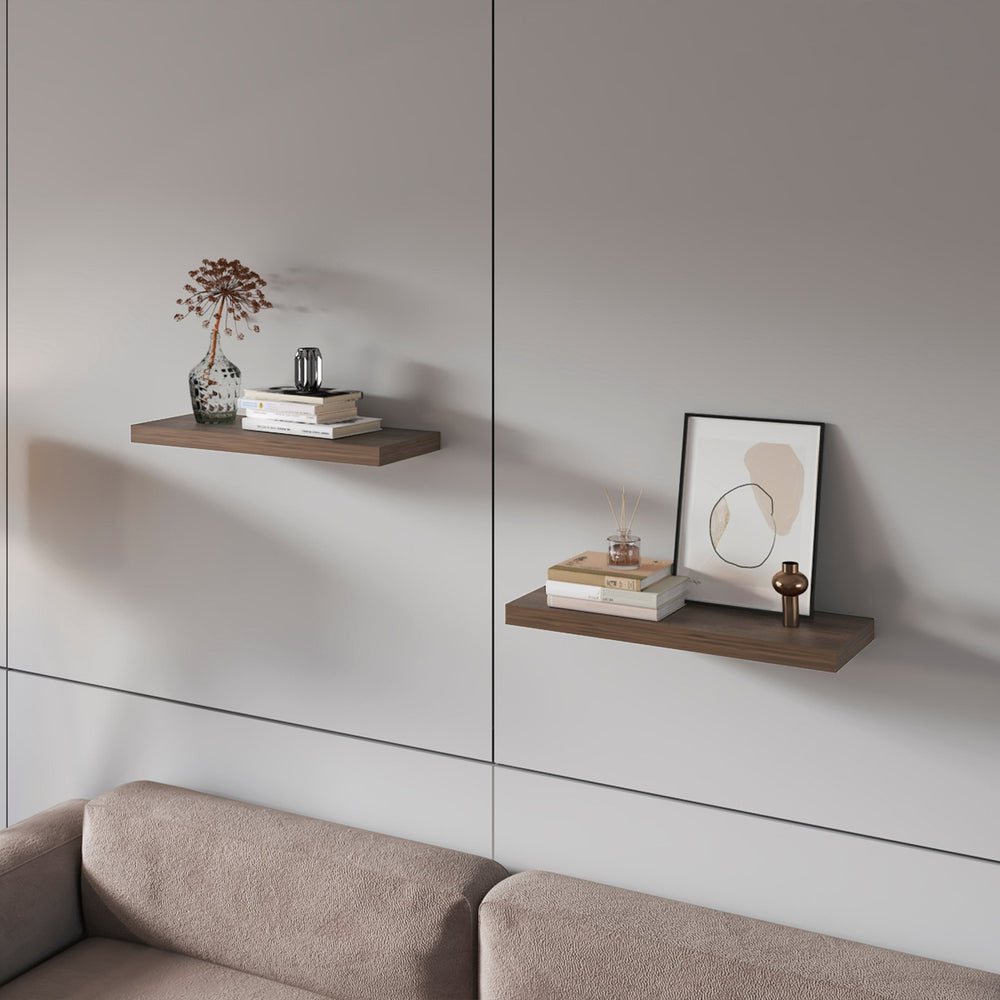 English Elm Grey Grey Walnut Floating Shelf with Concealed Mounts, Durable Scratch & Moisture Resistant Finish, Modern Minimalist Wall Decor 31.5" B062P373797