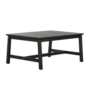 English Elm 2 Piece Outdoor Acacia Wood Loveseat and Coffee Table Set with Textilene Weave Cushions Dark Grey,White+Black N768P368824D