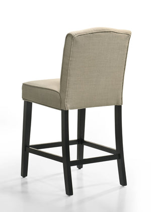 English Elm Jacopo Beige Upholstered Counter Chairs Set of 2 with Rubberwood Legs and Footrest B2749P413306