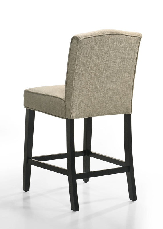 English Elm Jacopo Round Pedestal Counter Dining Set Ebony Frame Beige Cushioned Chairs B2749S00309