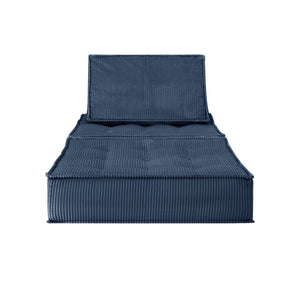 English Elm 33.4 Inch Modular Corduroy Lounge Chair with Spring Cushions for Compact Living Spaces Blue W3975P455222